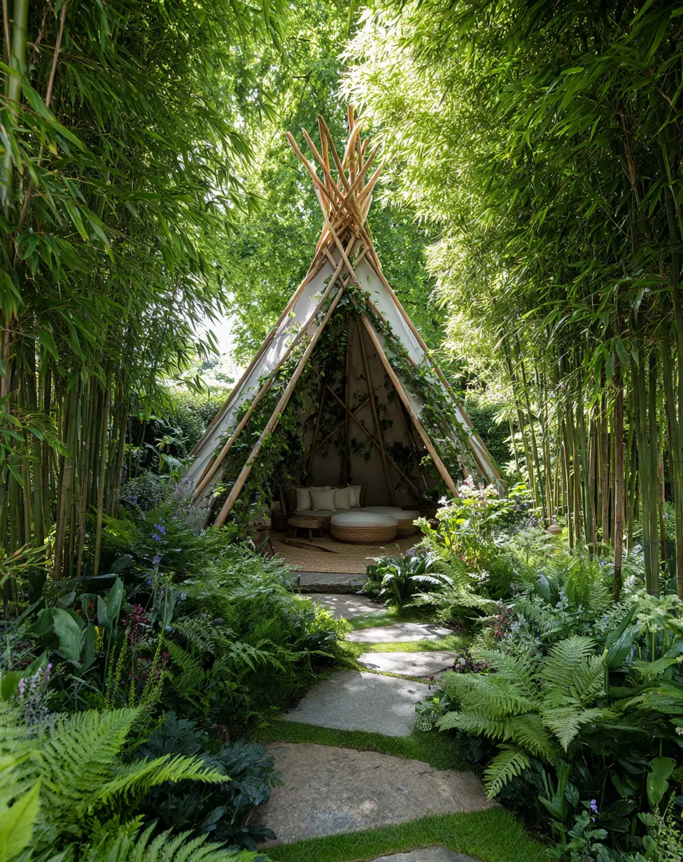 Bamboo teepee