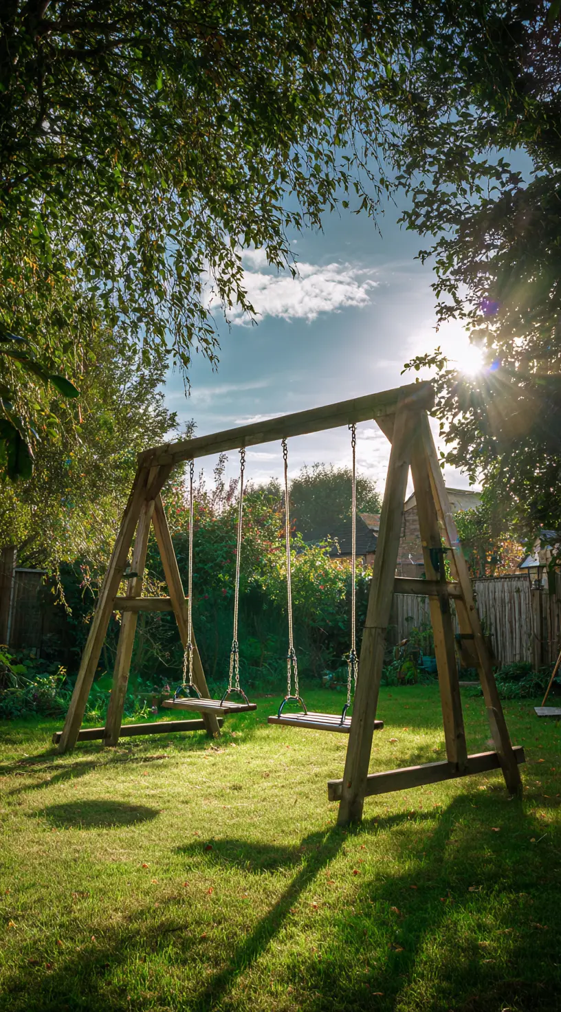 Classic Wooden A-Frame Swing Set