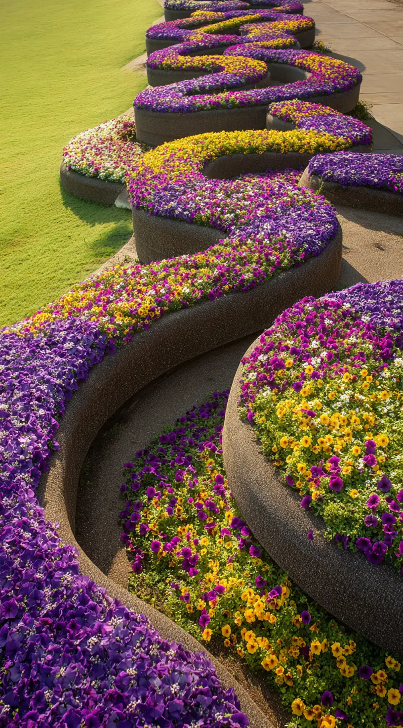 Curved Flower Beds