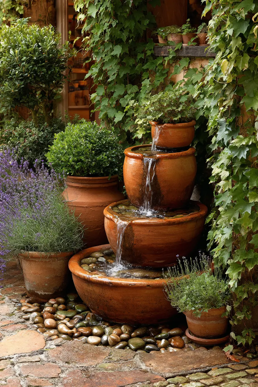 Terracotta Pot Tiered Fountain