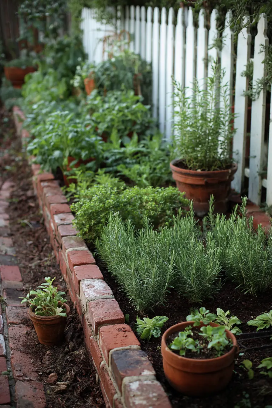 Brick-Edged Raised Herb Bed