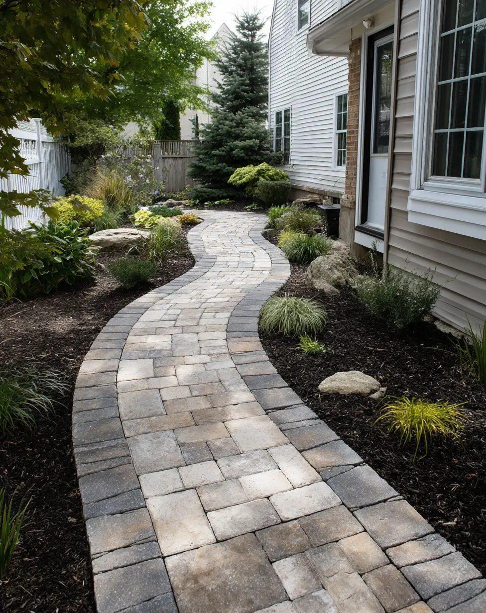 Concrete Walkway with DIY Borders