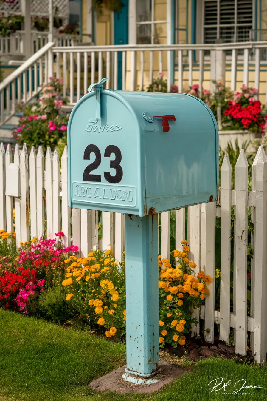 Mailbox with Address Numbers