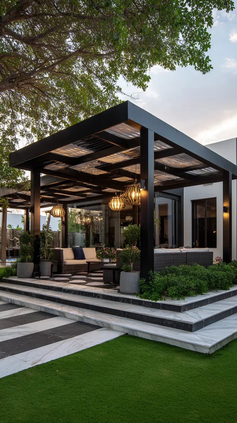 Metal Pergola for an Industrial Edge