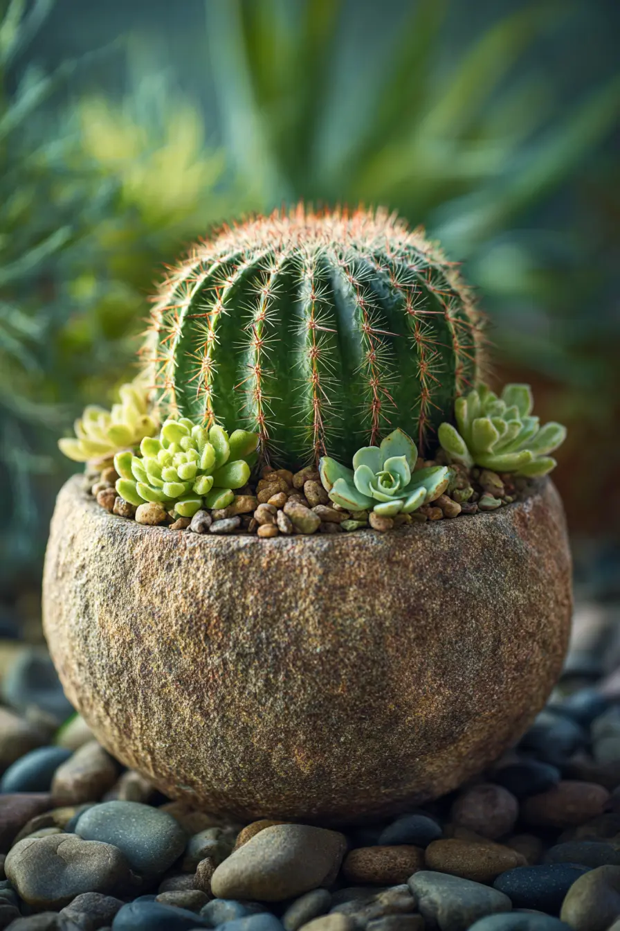 Mini Rock Cacti Planters