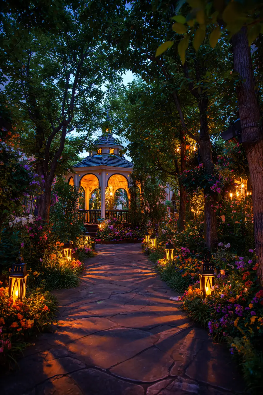 Stone Lanterns and Torch Decor