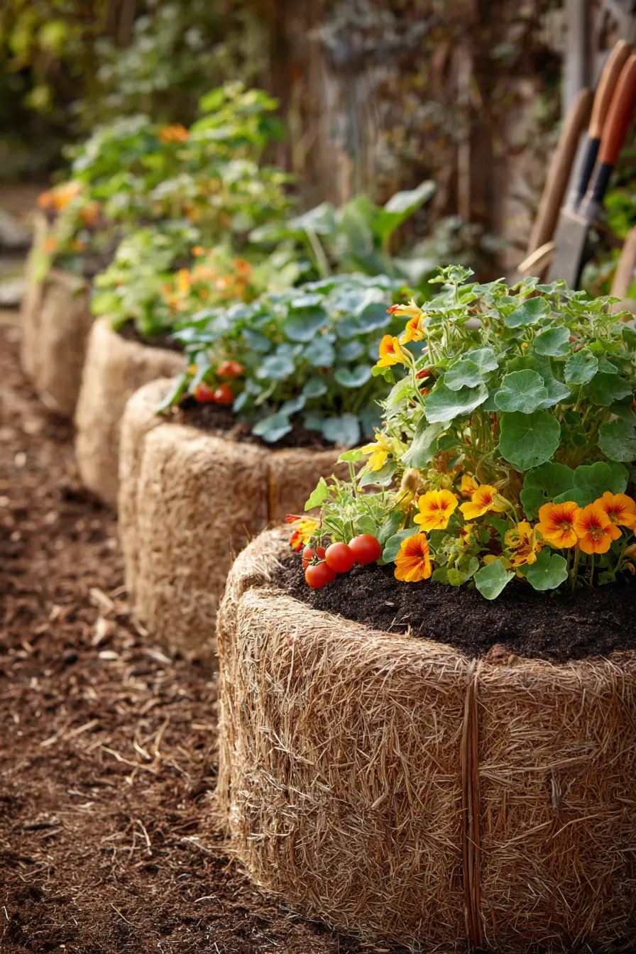 Straw Bale Garden Boxes