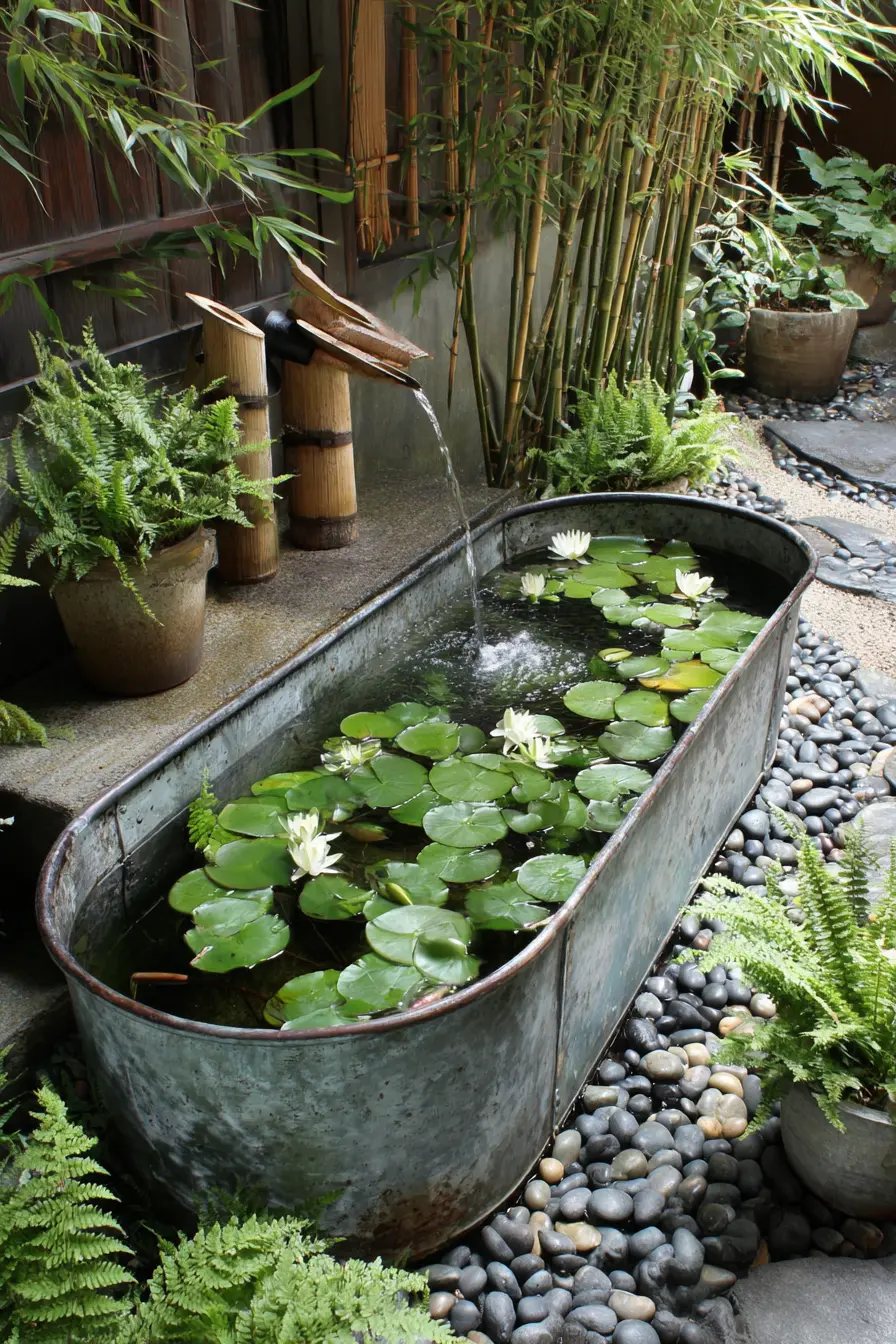 Trough Planter with Water Feature