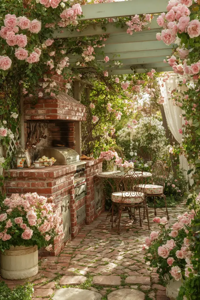 Charming Outdoor Retreat with Roses