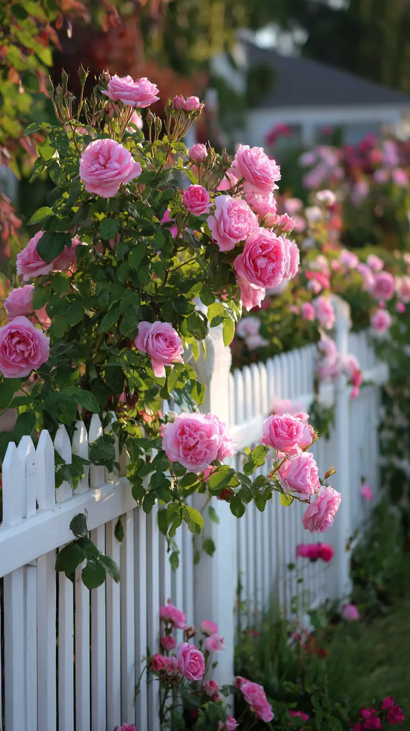 Climbing Roses on a Fence
