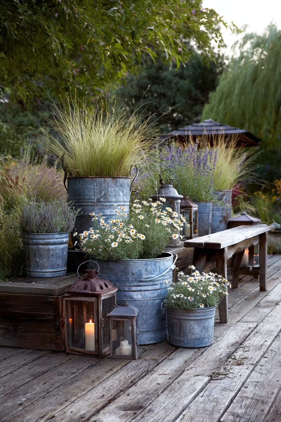 Galvanized Tub Arrangement