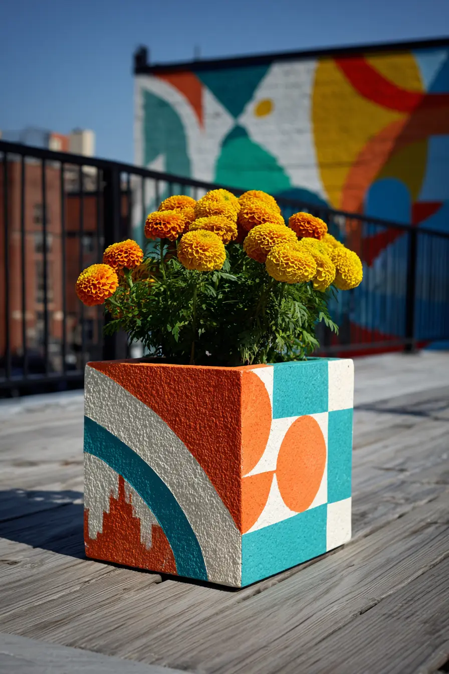 Geometric Painted Box