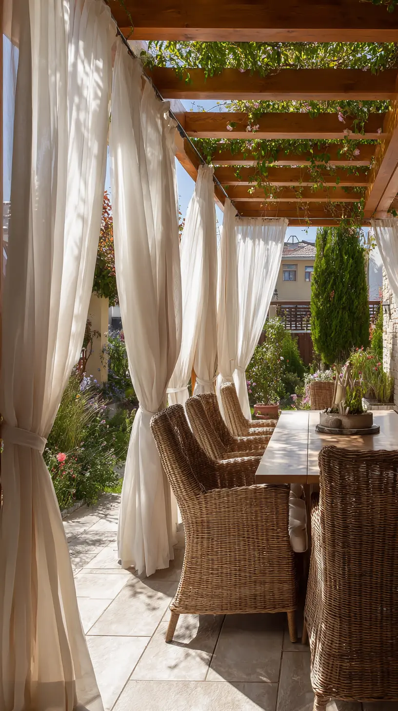 Pergola with Outdoor Curtains