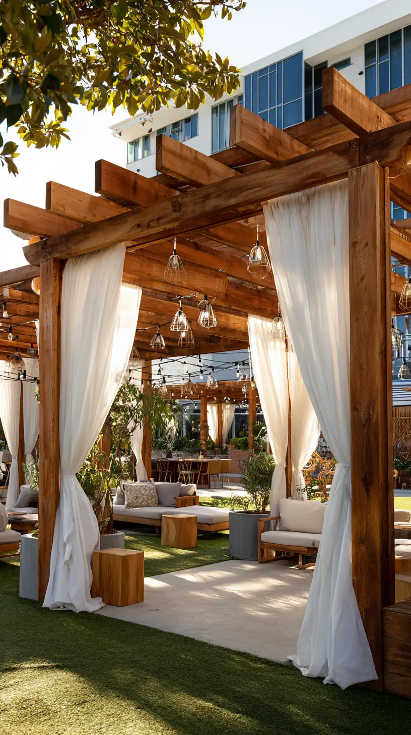 Pergolas with Outdoor Curtains