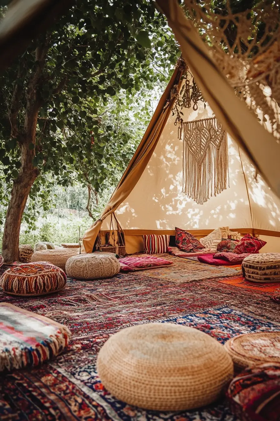 Tented Boho Yoga Lounge