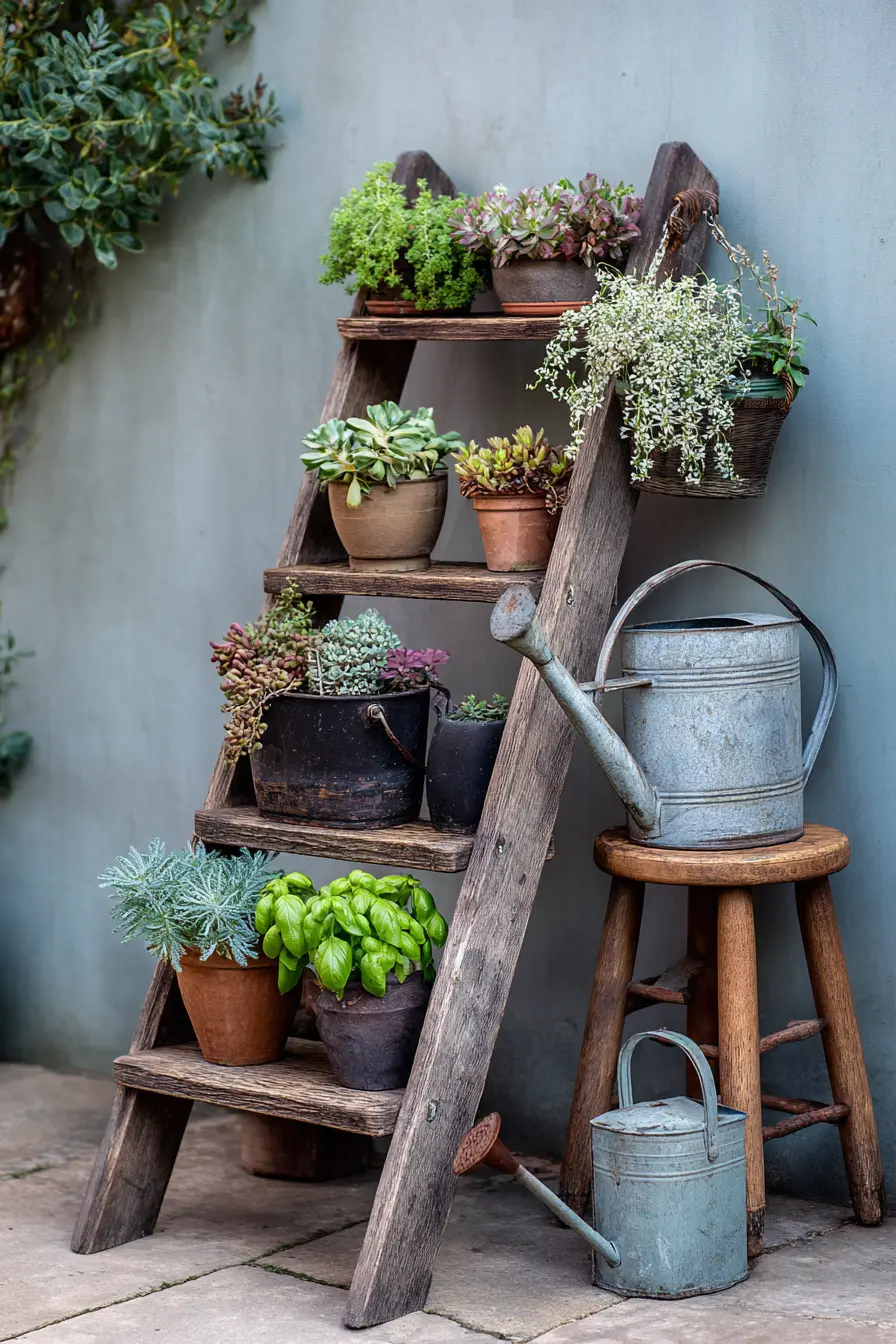 Ladder Shelf Garden