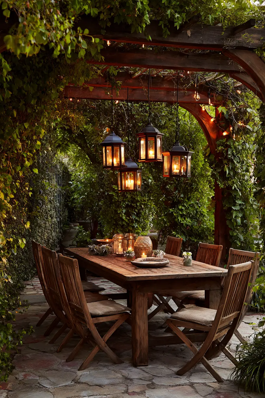 Retro-Style Metal Lanterns with Frosted Glass