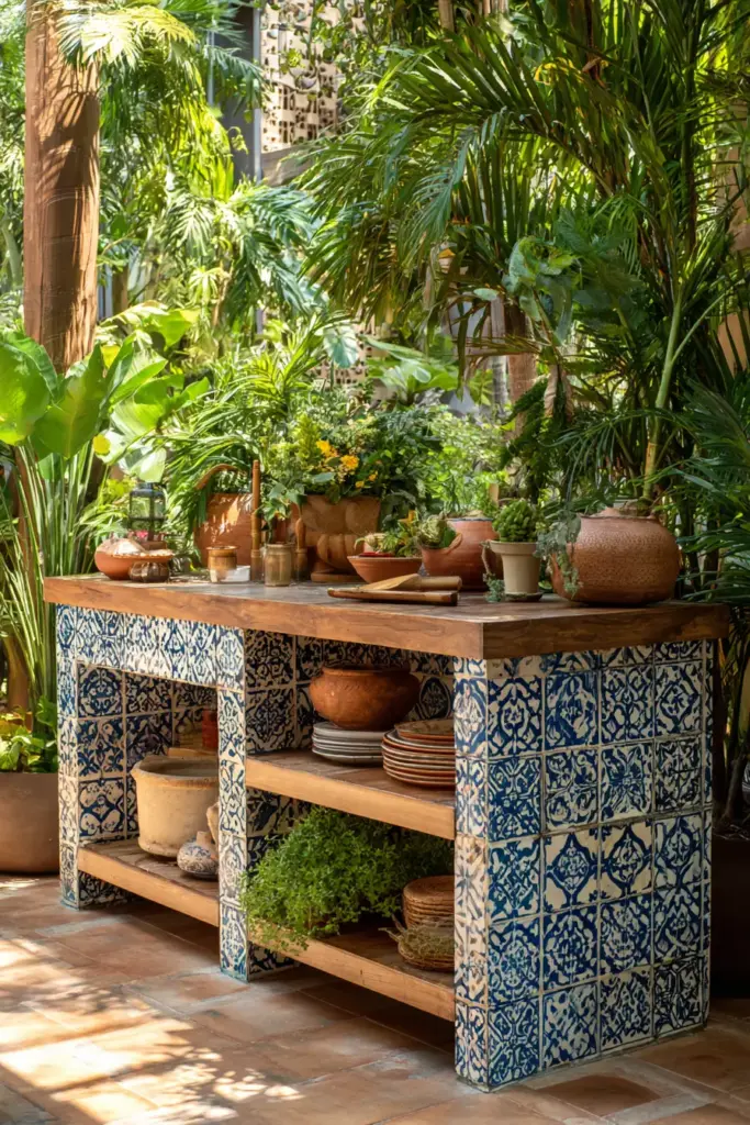 Tropical Outdoor Kitchen Oasis