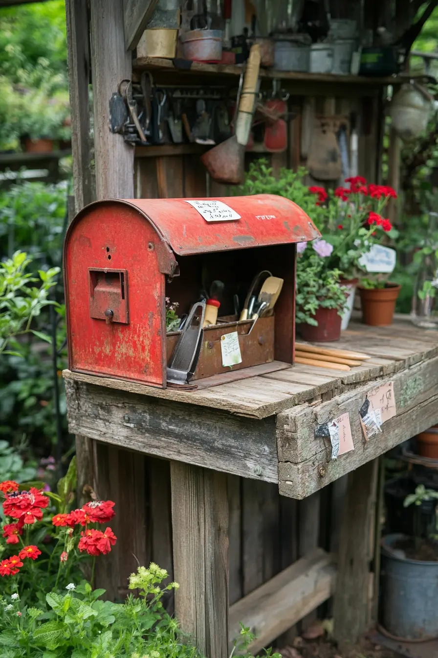 Upcycled Mailbox Garden Storage