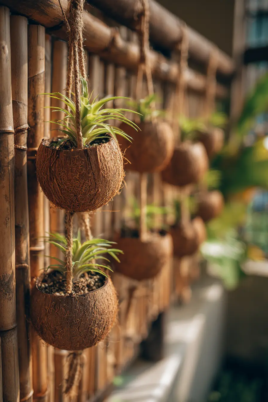 Coconut Shell Hanging Planters