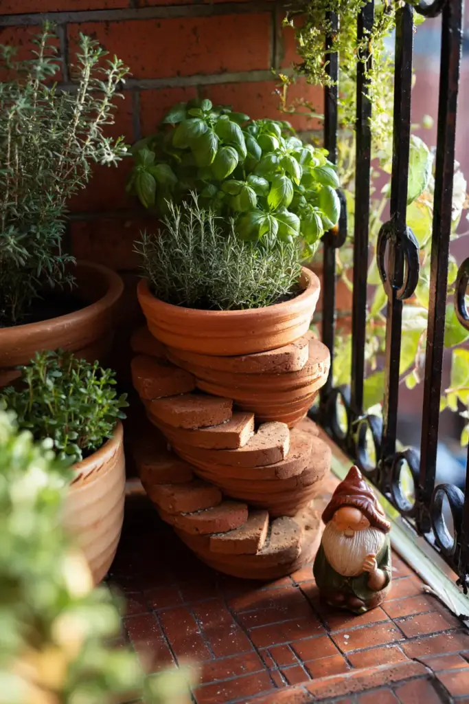 Herb Spiral in Corner Pot
