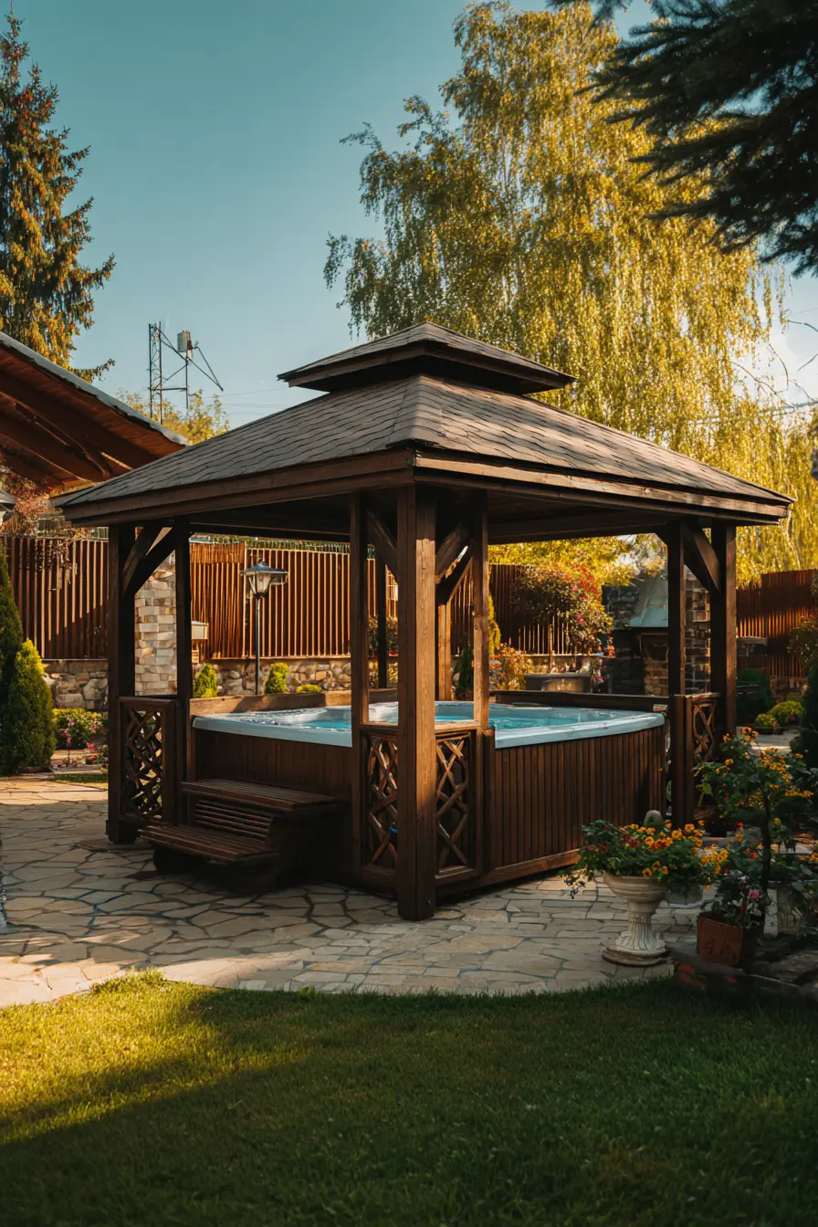 Pavilion with a Hot Tub for Ultimate Relaxation