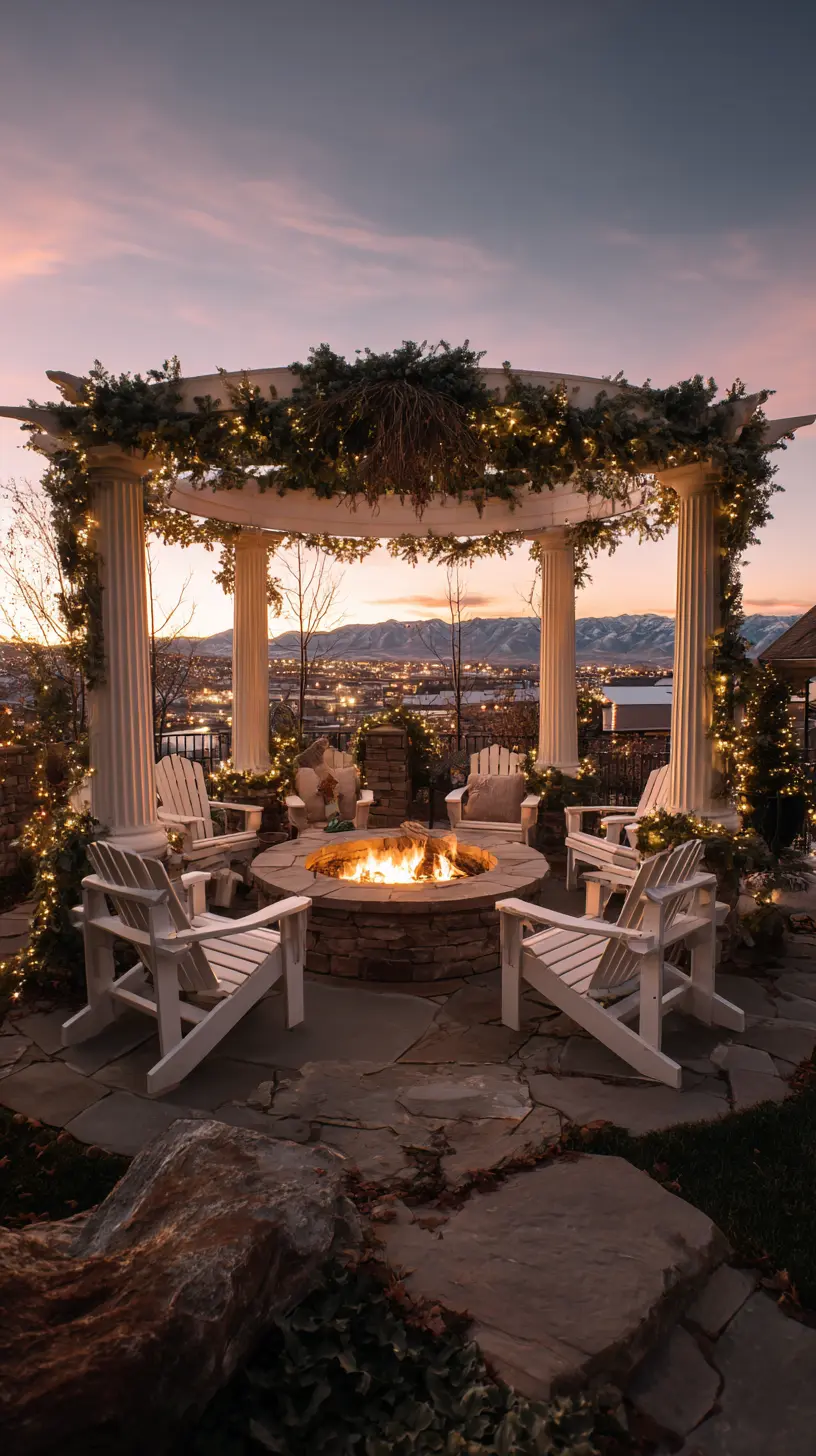 Pergola with a Fire Pit Centerpiece