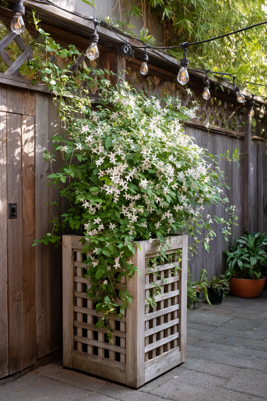 Planter Box with Trellis Back