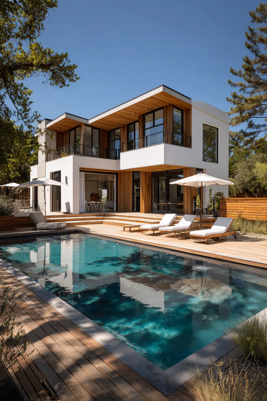 Rectangle Shaped Semi Inground Pool