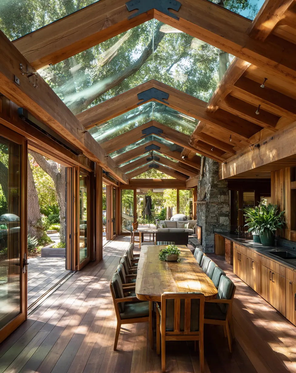 Tongue-and-Groove Ceiling with Skylight