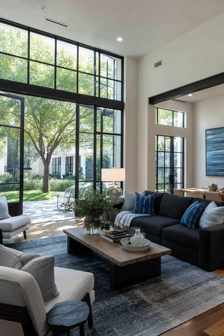 Indoor-Outdoor Space with Sliding Doors