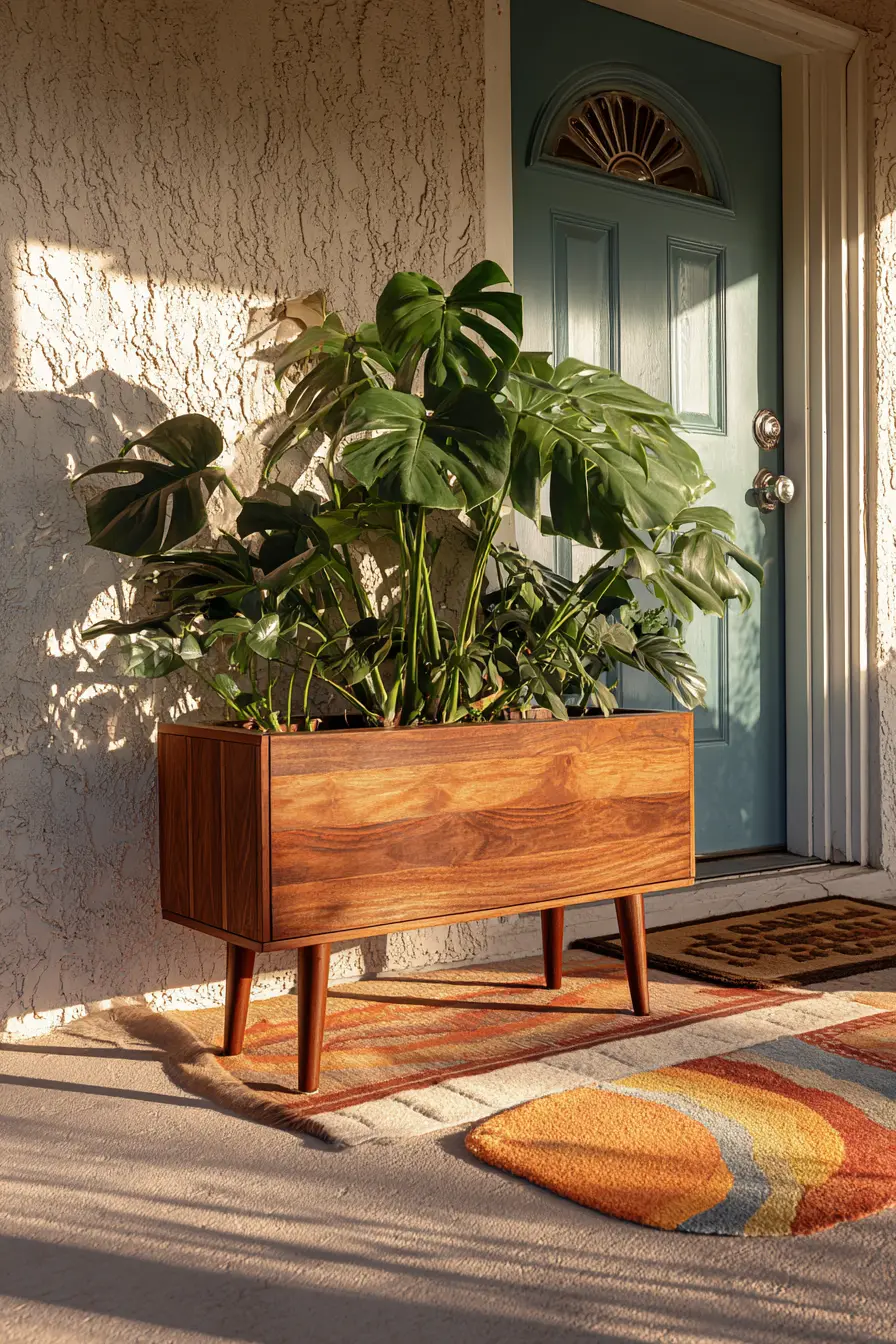 Mid-Century Angled Leg Planter