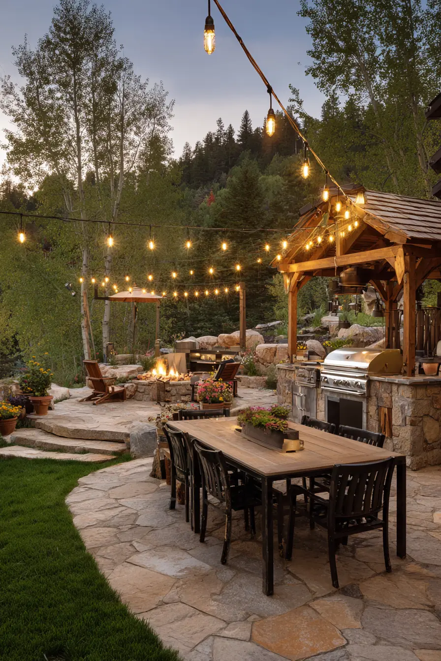 Patio with Outdoor Kitchen and Bar