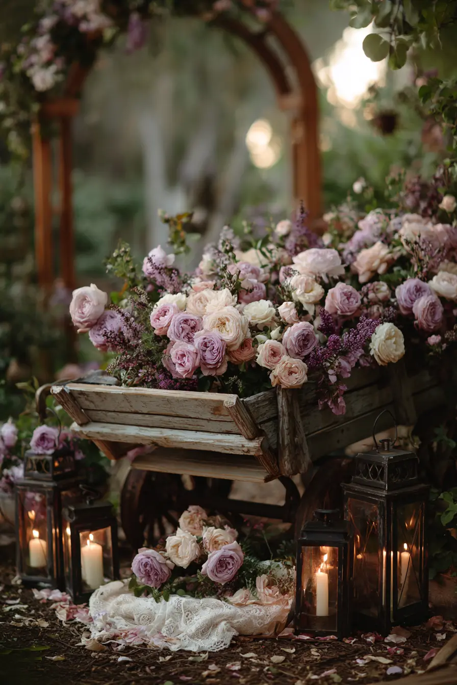 Romantic Rose Wheelbarrow