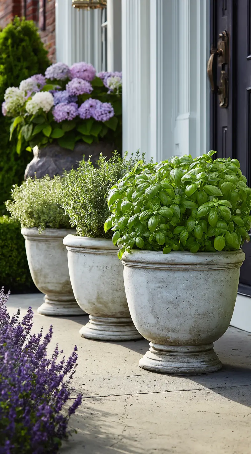 Herb Planters Near the Kitchen Door