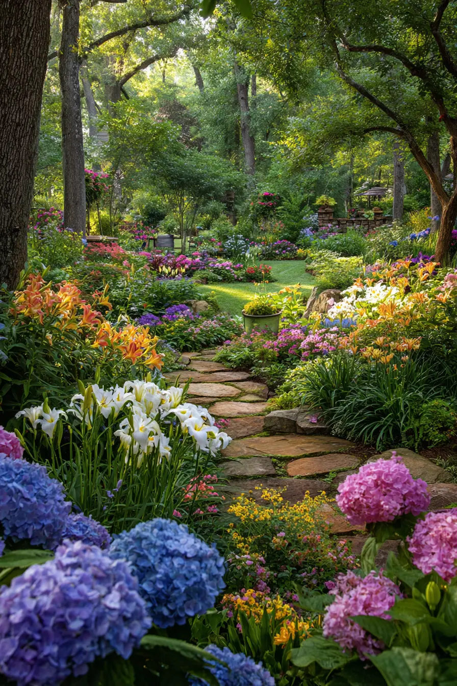 Hydrangea and Daylily Combination Garden