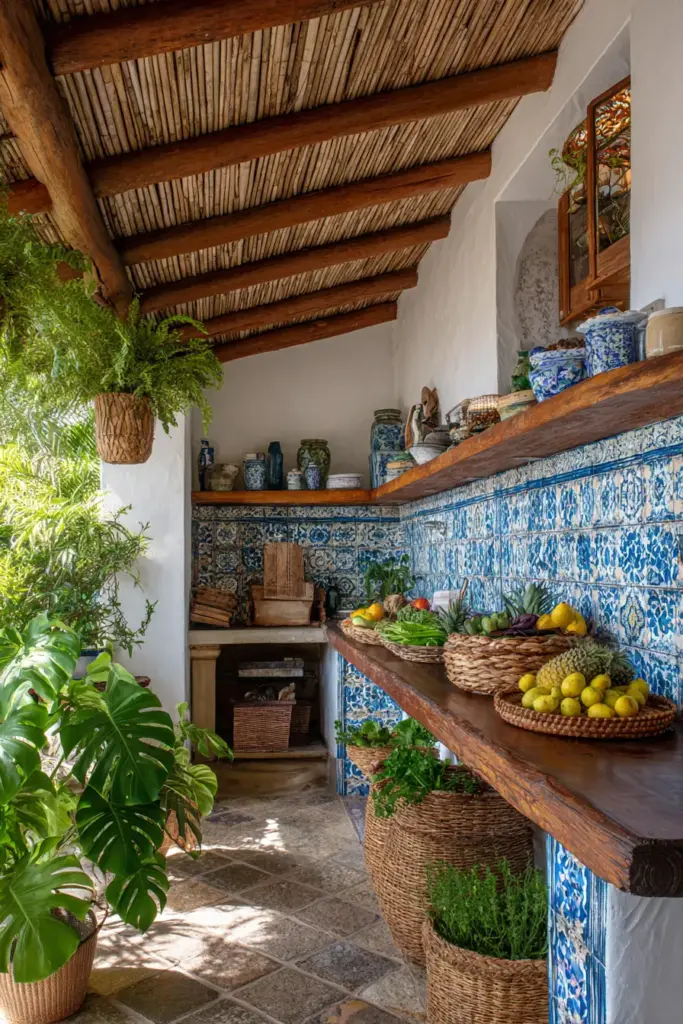 Lush Tropical Outdoor Kitchen