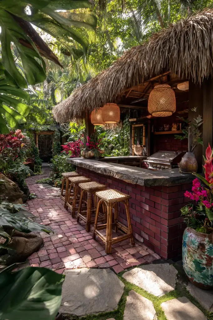 Lush Tropical Outdoor Oasis
