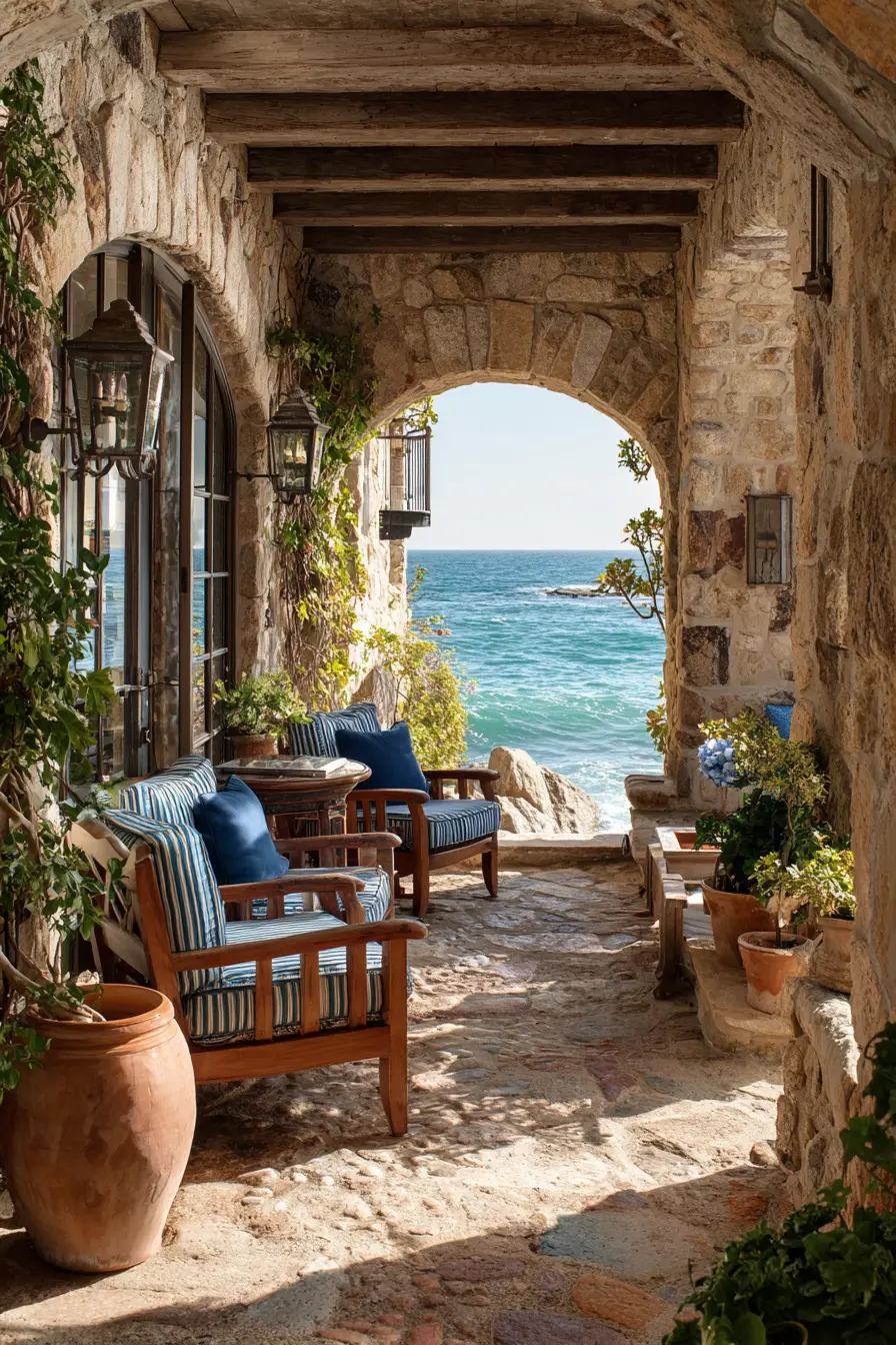 Mediterranean-Inspired Patio with Arches