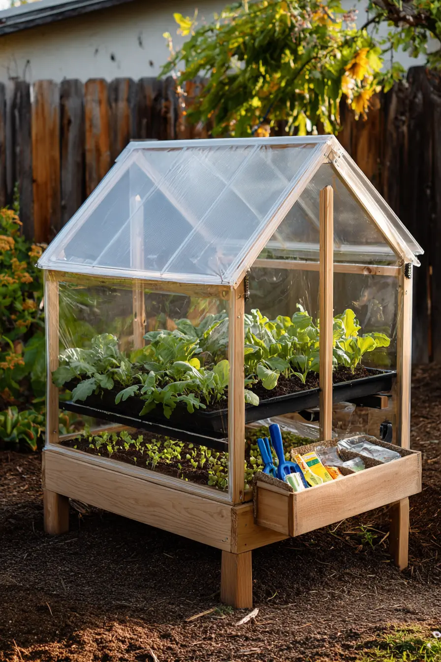 Mini Greenhouse-Top Raised Bed