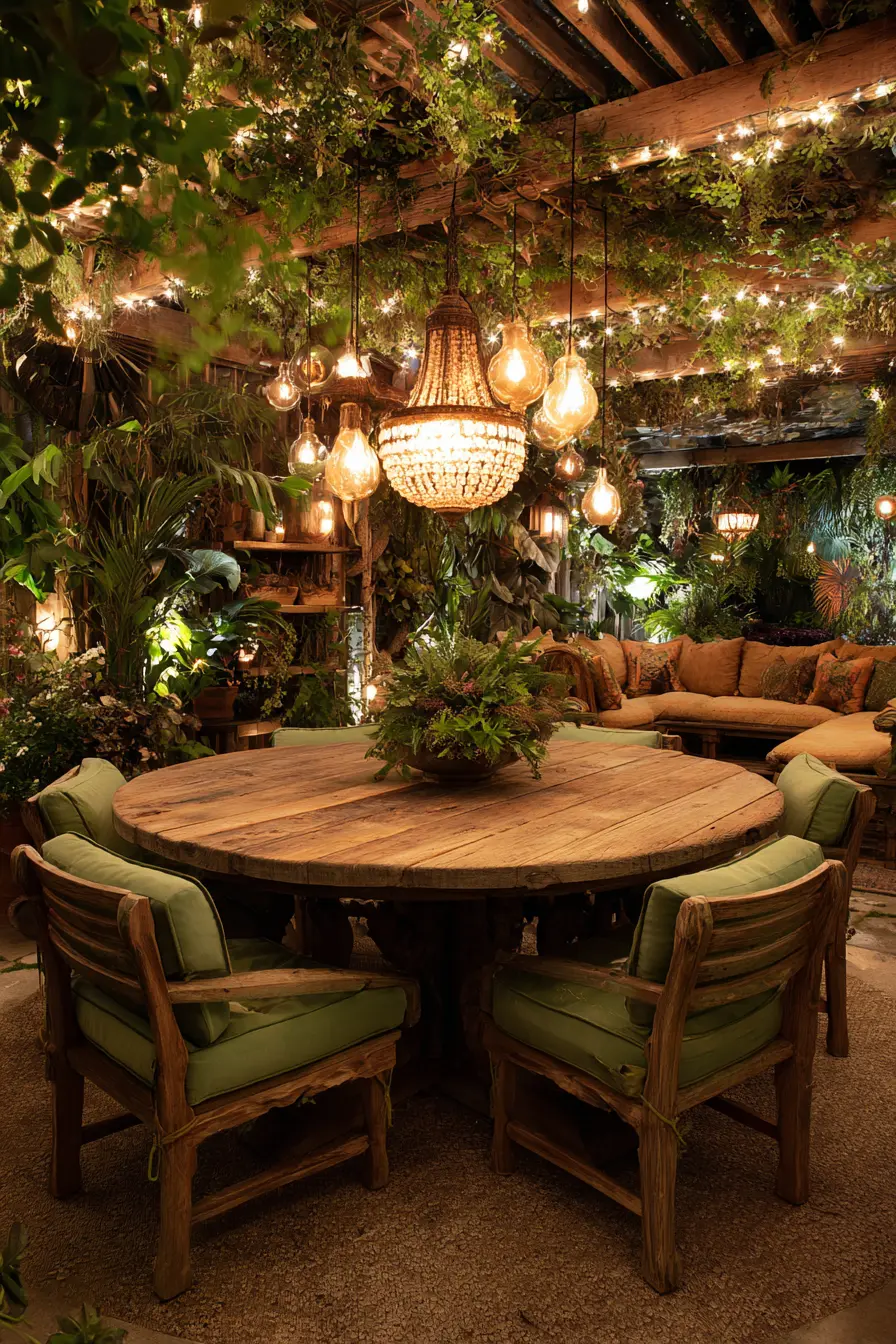 Outdoor Chandelier with Candle-Style Lighting