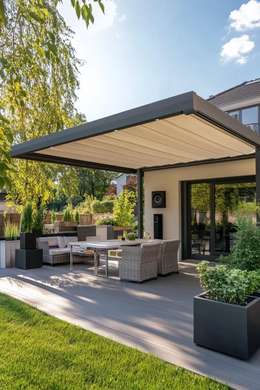 Pergola with Retractable Canopy