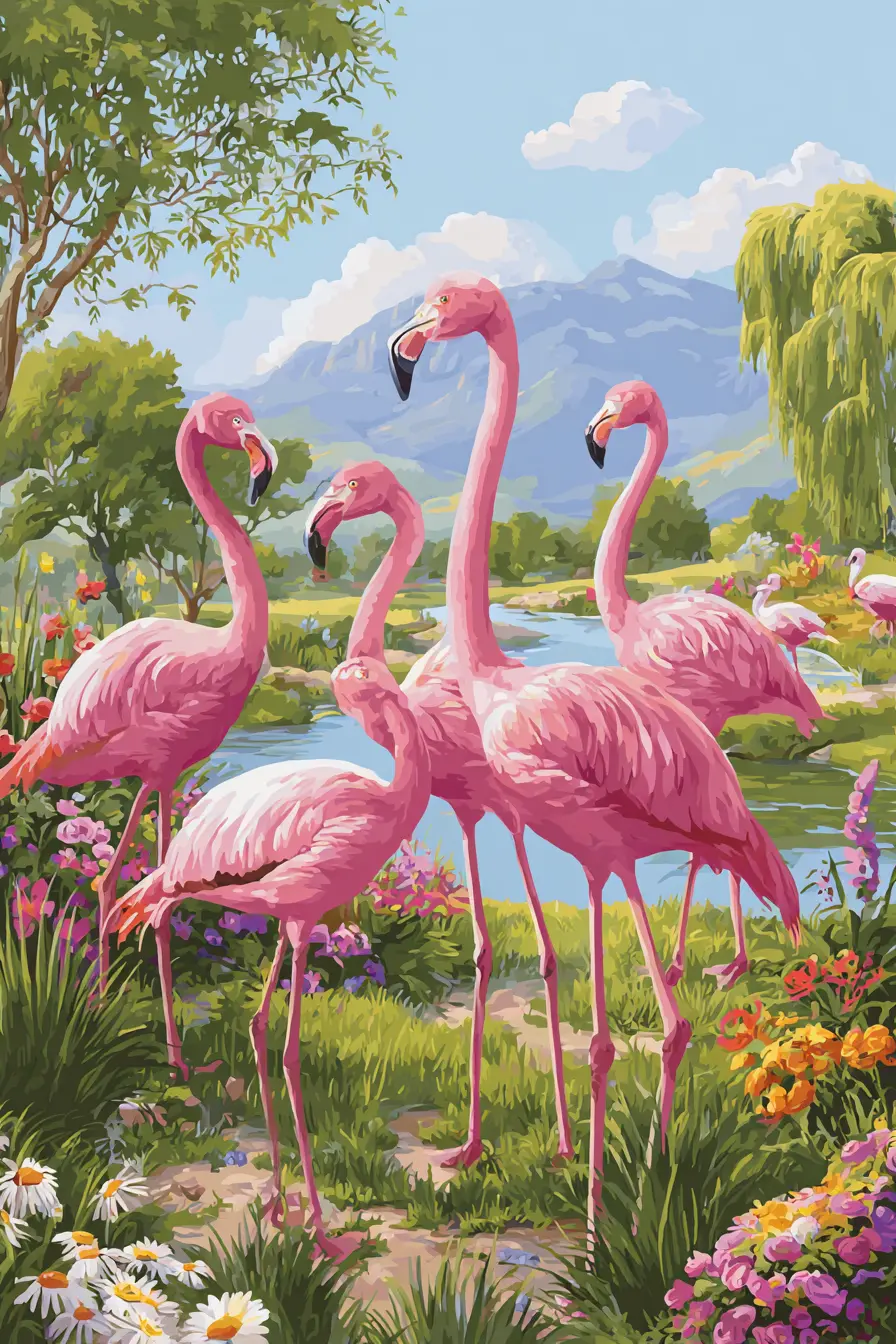 Rock Flamingos for Whimsical Gardens