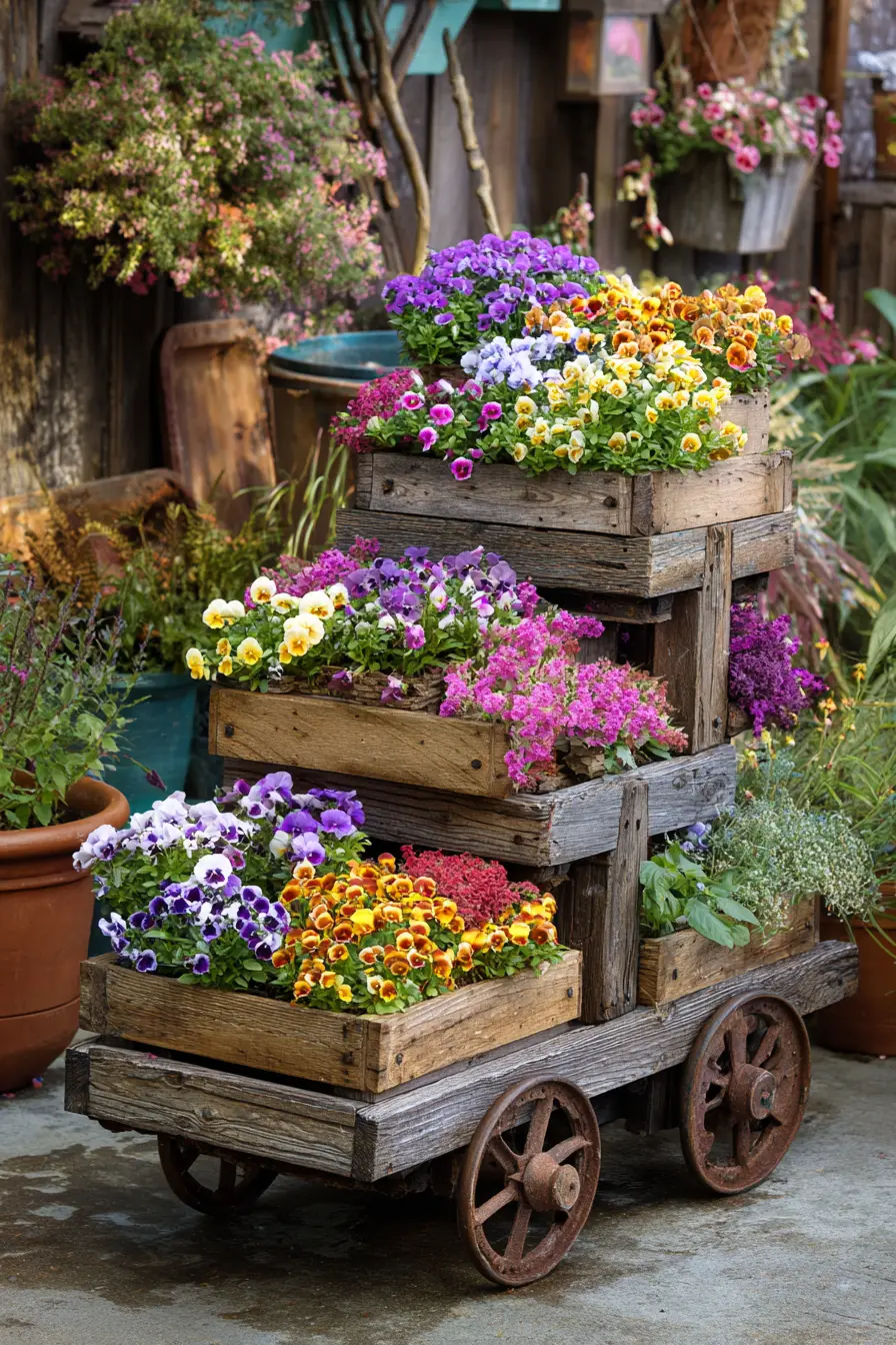 Tiered Wheelbarrow Display