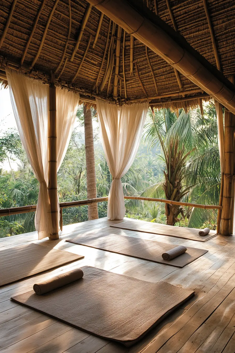 Tropical Bamboo Pavilion with Open Sides