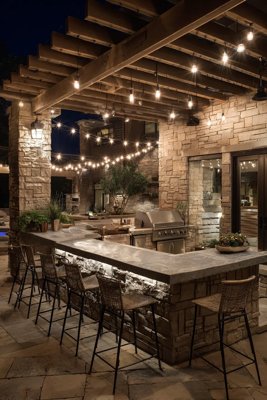 Outdoor Kitchens with Built-in Bars