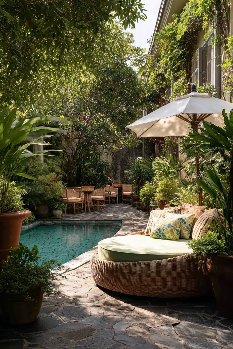 Outdoor Oasis: Poolside Lounge with Daybed