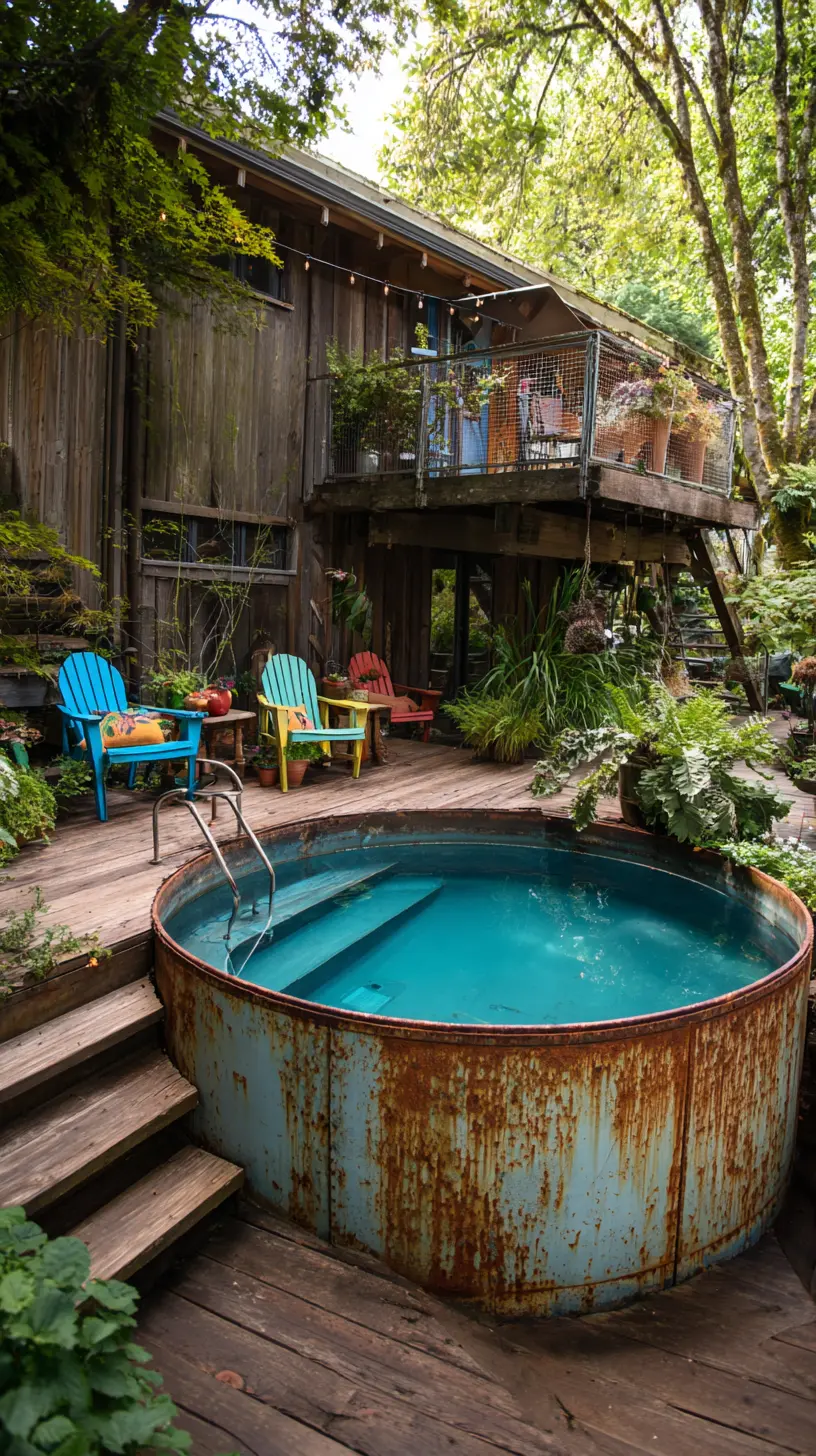 Try a Stock Tank Pool for a Rustic Feel