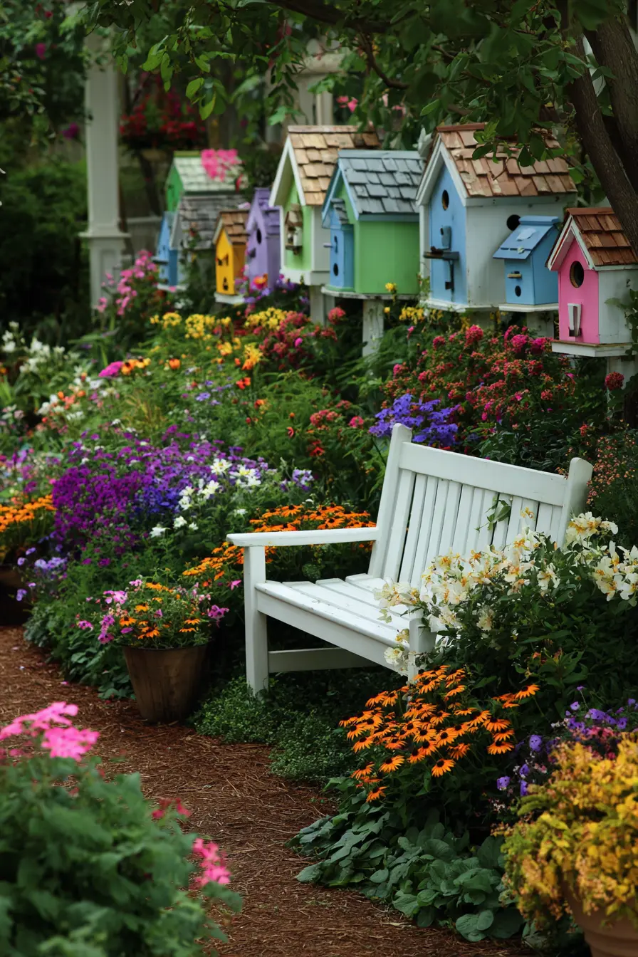 Whimsical Patio Decor with Oversized Flowers