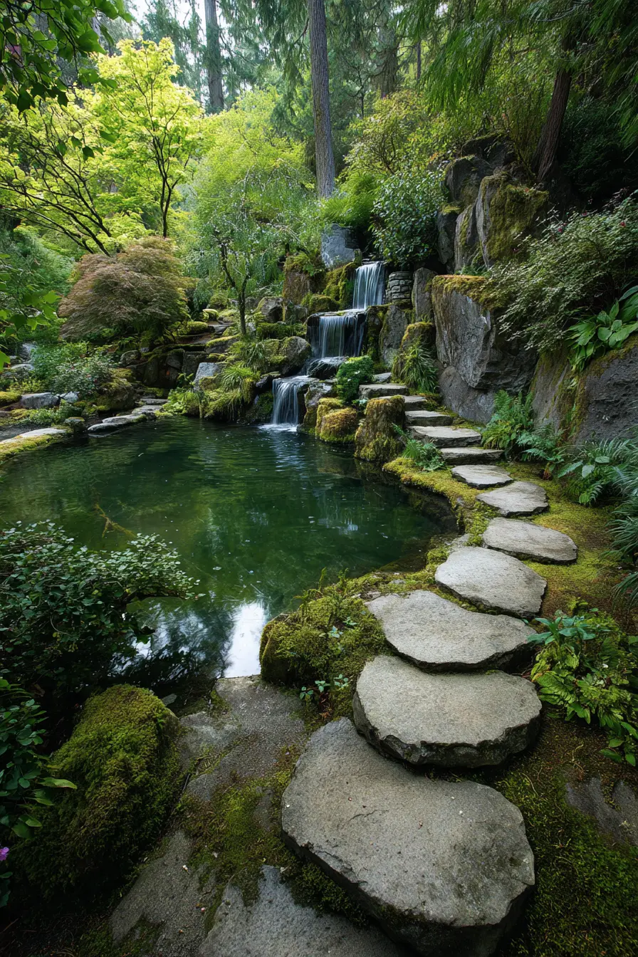 Zen-Inspired Patio with Water Features